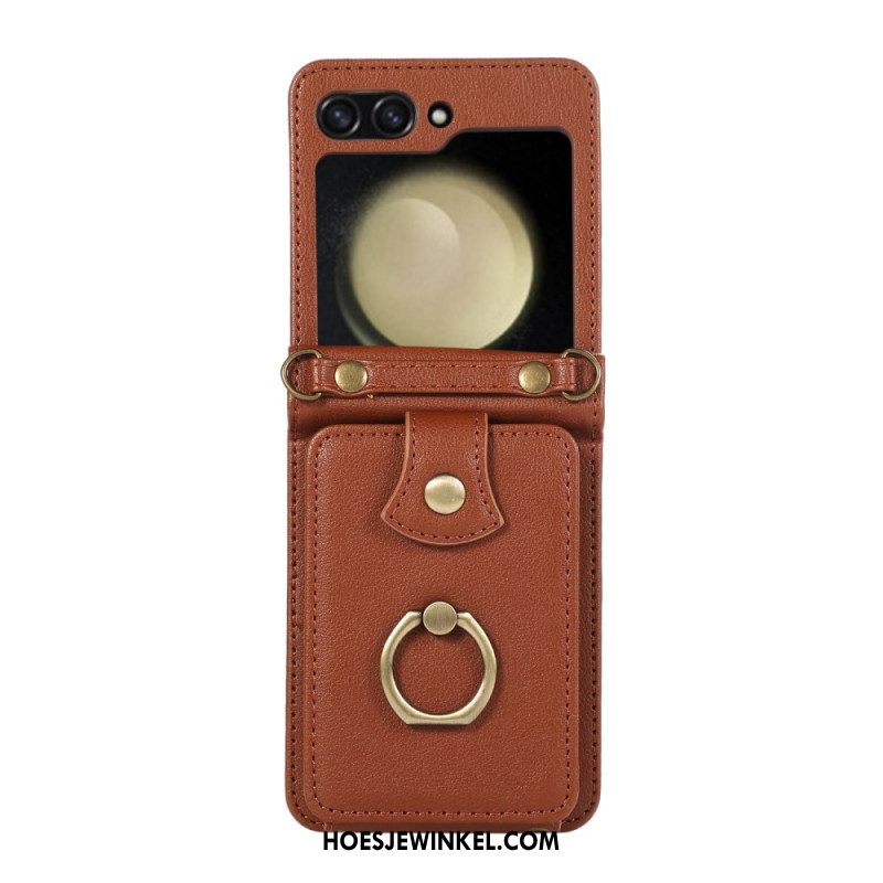 Hoesje Voor Samsung Galaxy Z Flip 7 Kaarthouder En Schouderband