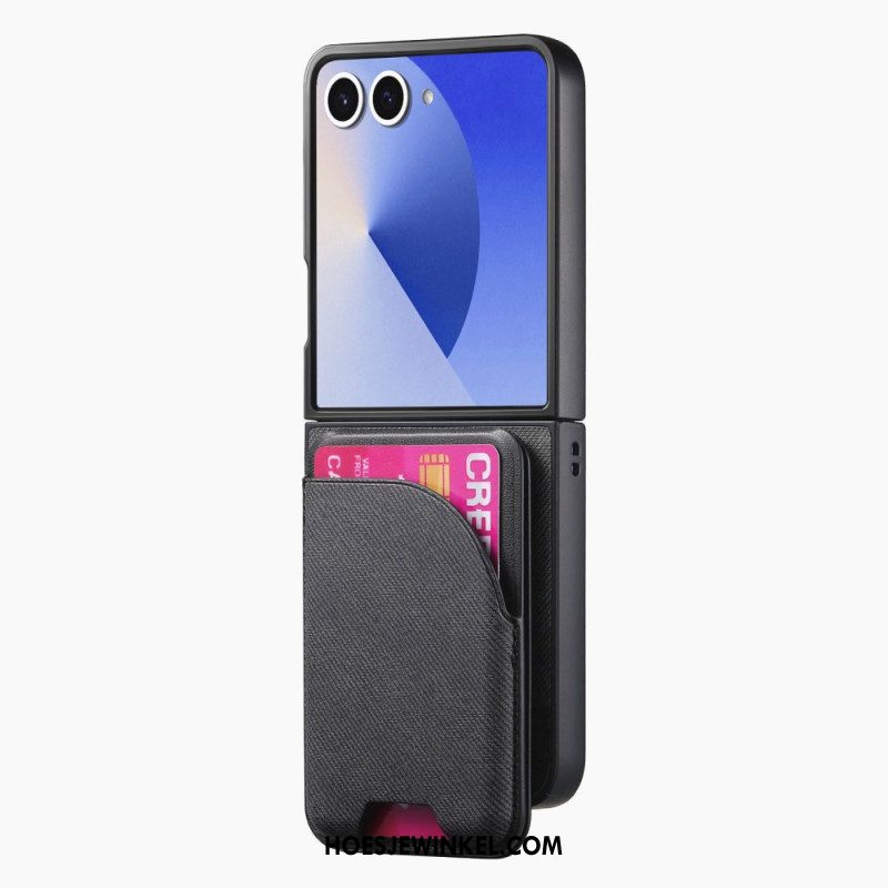 Hoesje Voor Samsung Galaxy Z Flip 7 Magnetisch Met Houder En Afneembare Kaarthouder
