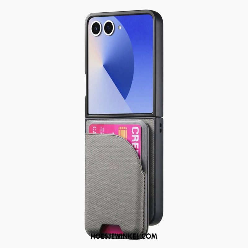 Hoesje Voor Samsung Galaxy Z Flip 7 Magnetisch Met Houder En Afneembare Kaarthouder