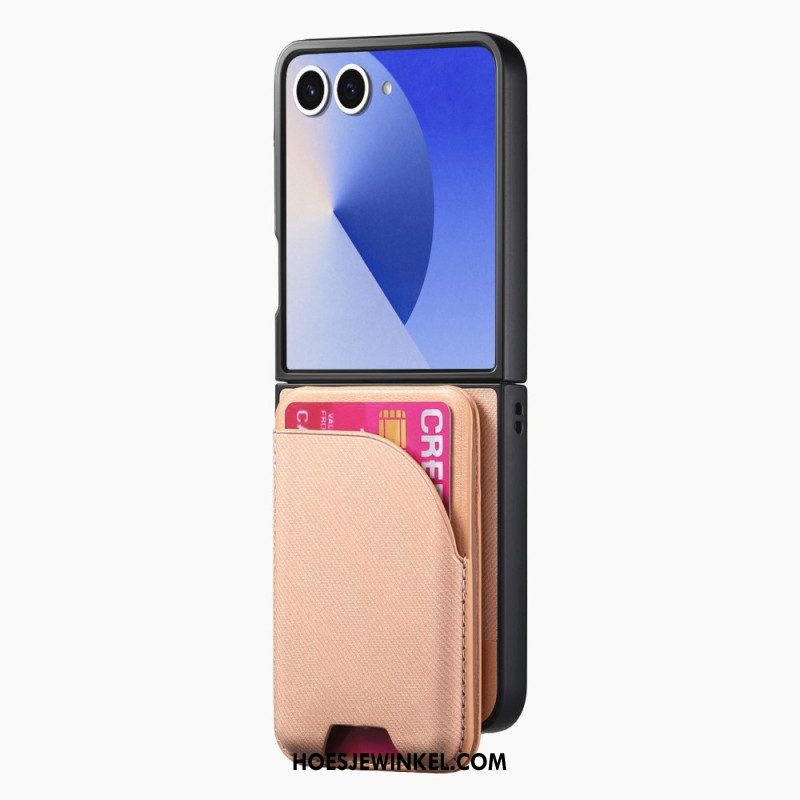 Hoesje Voor Samsung Galaxy Z Flip 7 Magnetisch Met Houder En Afneembare Kaarthouder