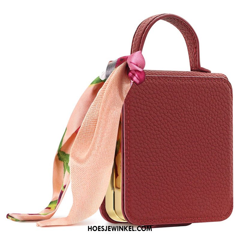 Hoesje Voor Samsung Galaxy Z Flip 7 Spiegel En Kaarthouder