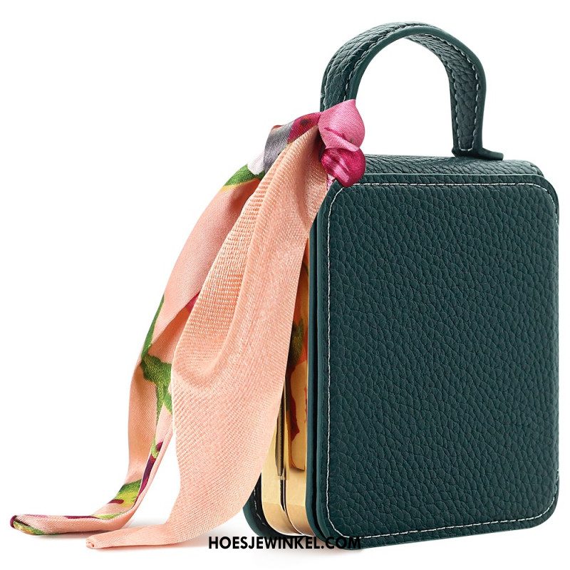 Hoesje Voor Samsung Galaxy Z Flip 7 Spiegel En Kaarthouder