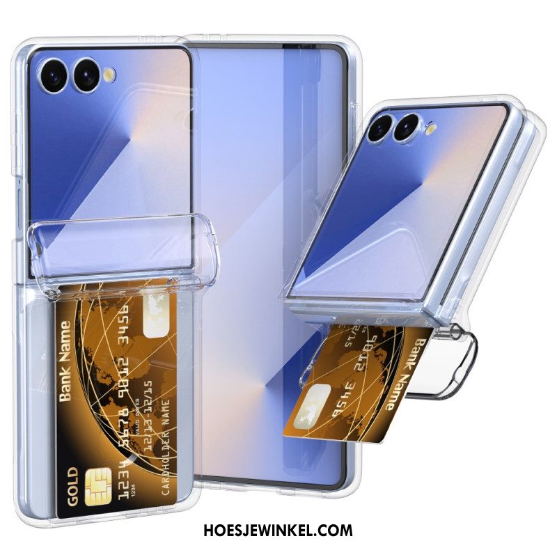 Hoesje Voor Samsung Galaxy Z Flip 7 Veerscharnier En Kaarthouder