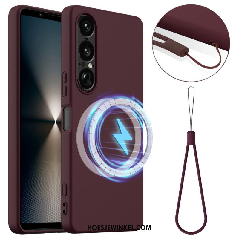 Hoesje Voor Sony Xperia 1 Vii Magsafe-compatibele Siliconen Met Koord