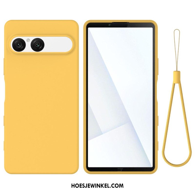 Hoesje Voor Sony Xperia 10 Vii Siliconen Met Bandje