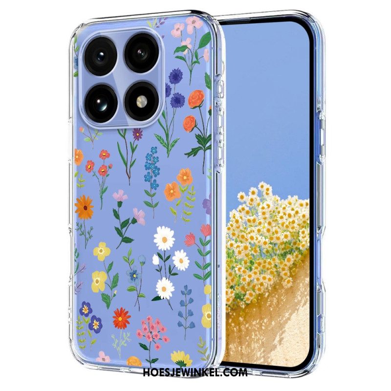 Hoesje Voor Xiaomi 15t Transparant Bloemenpatroon
