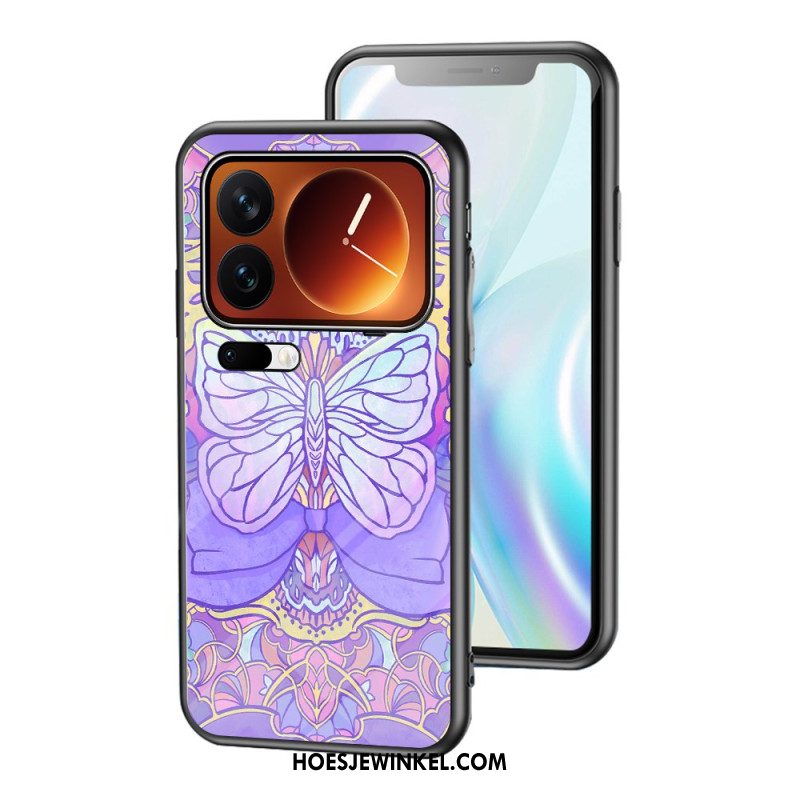Hoesje Voor Xiaomi 17 Pro Max Vlinderpatroon Van Gehard Glas