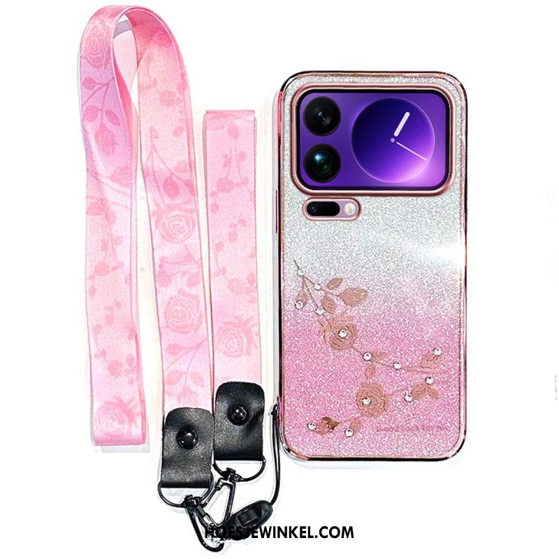 Hoesje Voor Xiaomi 17 Pro Strass-steentjes Met Bandjes