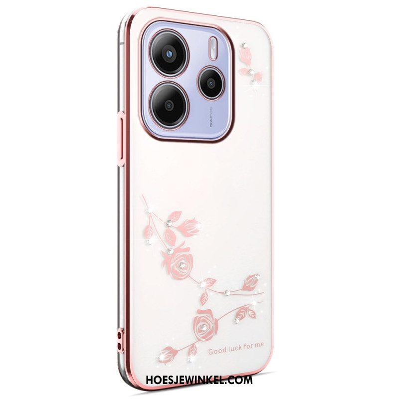 Hoesje Voor Xiaomi Redmi Note 14 5g Kadem Bloemen En Strass-steentjes