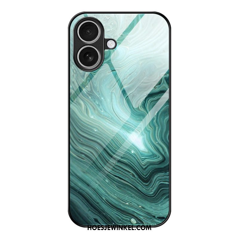 Hoesje Voor iPhone 17 Gehard Glas Met Marmerpatroon