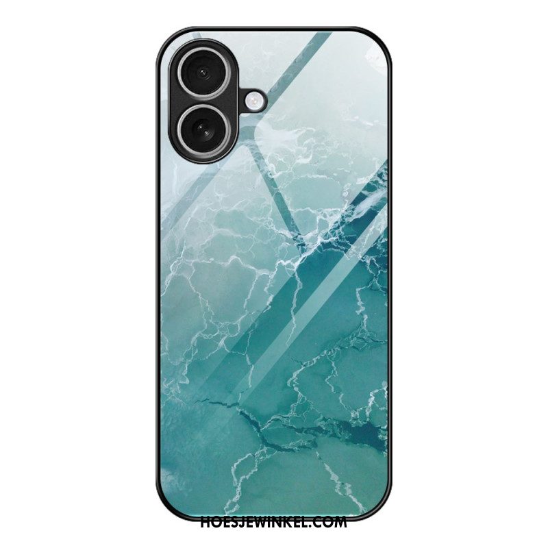 Hoesje Voor iPhone 17 Gehard Glas Met Marmerpatroon
