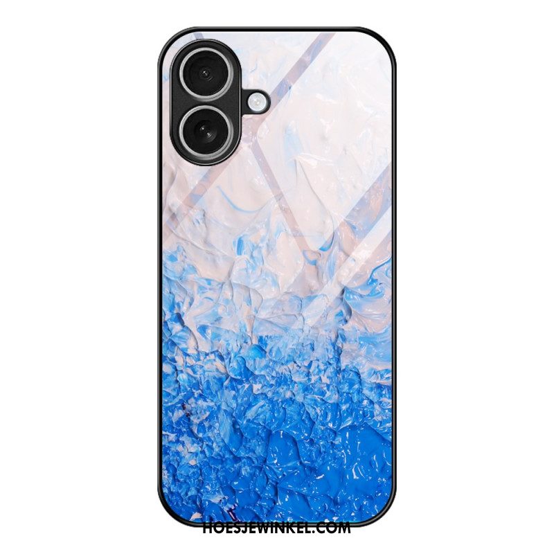 Hoesje Voor iPhone 17 Gehard Glas Met Marmerpatroon