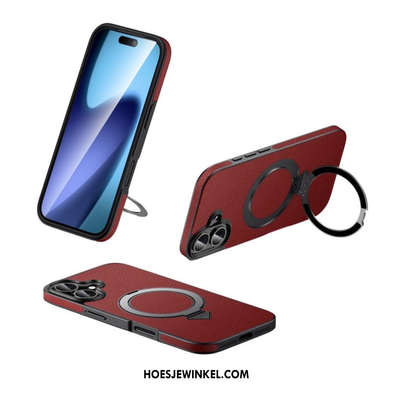 Hoesje Voor iPhone 17 Magsafe Compatibel Met Leer Met Standaard