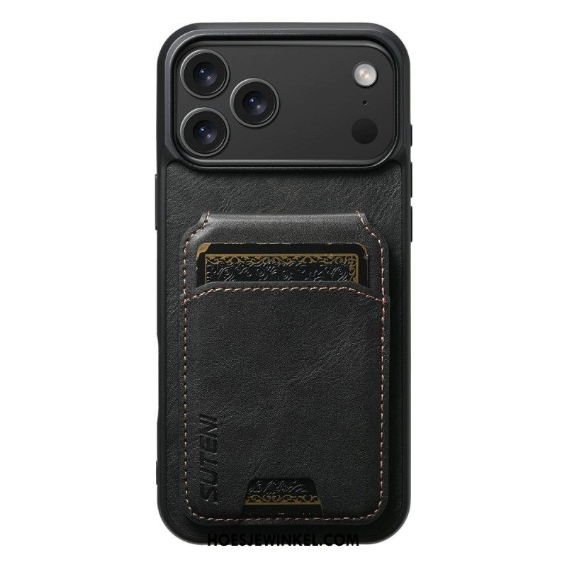 Hoesje Voor iPhone 17 Pro Max Kaarthouder Met Gewaxte Textuur Suteni