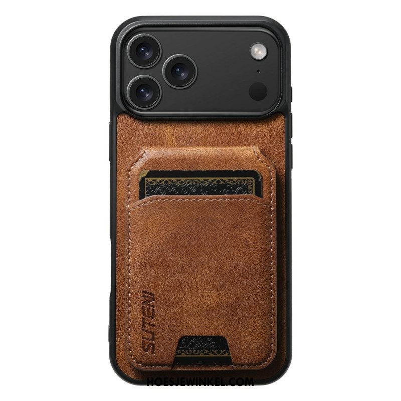 Hoesje Voor iPhone 17 Pro Max Kaarthouder Met Gewaxte Textuur Suteni