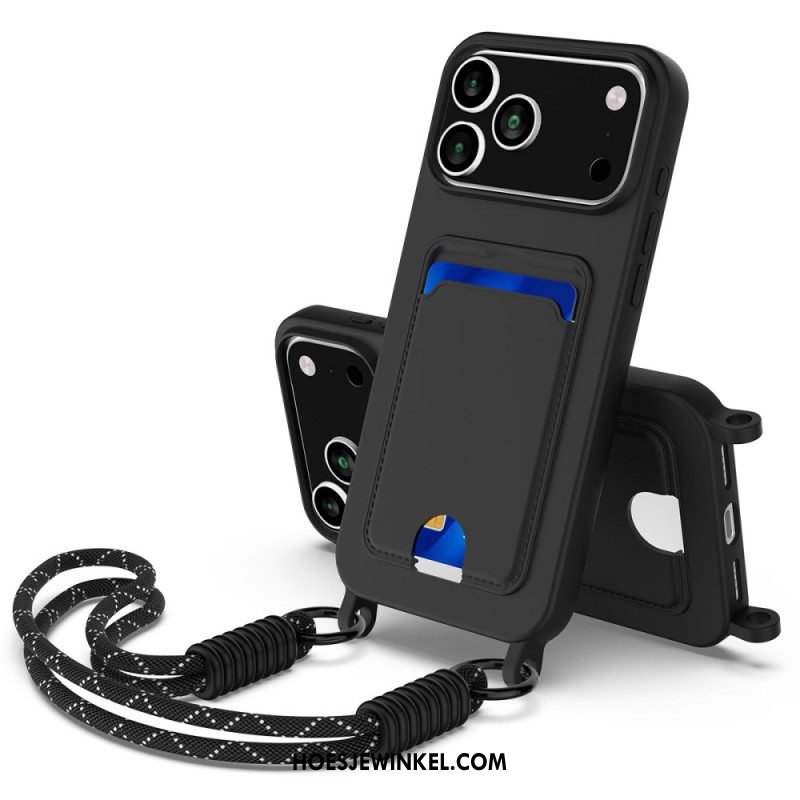 Hoesje Voor iPhone 17 Pro Max Kaarthouder Met Koord Houder