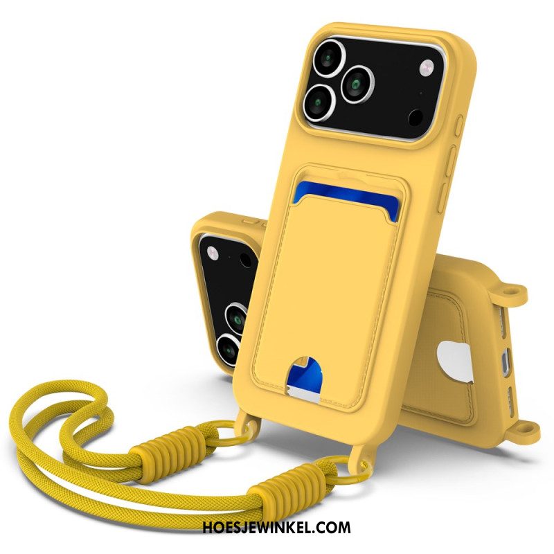 Hoesje Voor iPhone 17 Pro Max Kaarthouder Met Koord Houder
