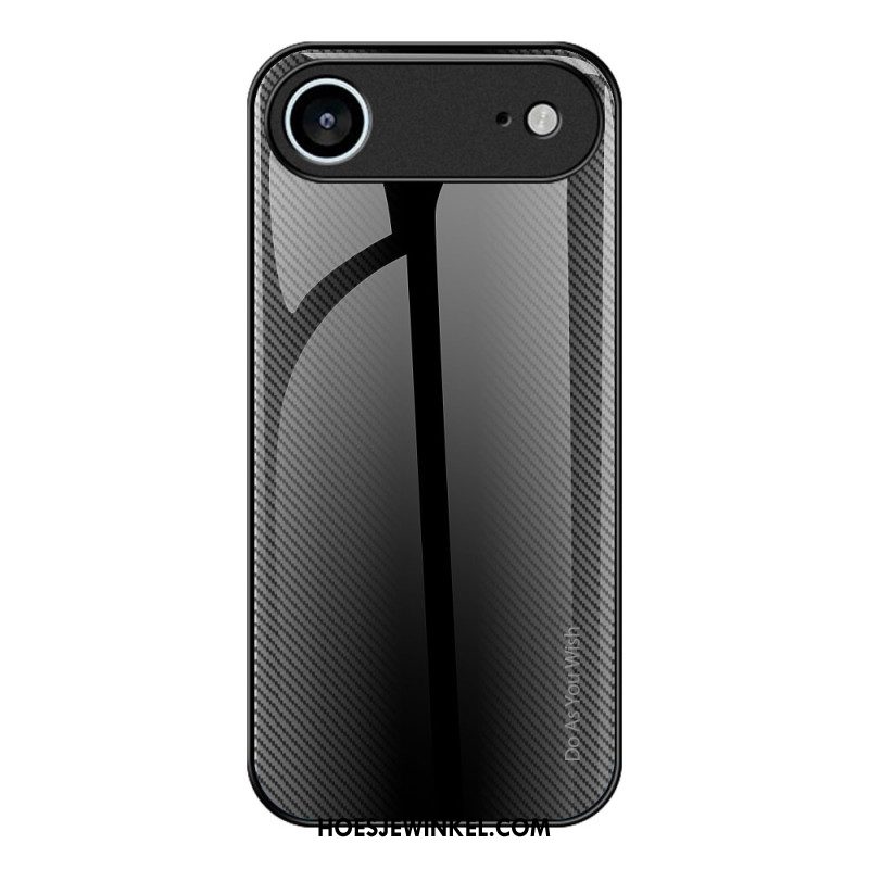 Hoesje Voor iPhone Air Gehard Glas Koolstofvezel