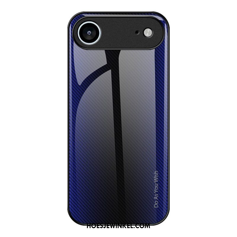 Hoesje Voor iPhone Air Gehard Glas Koolstofvezel