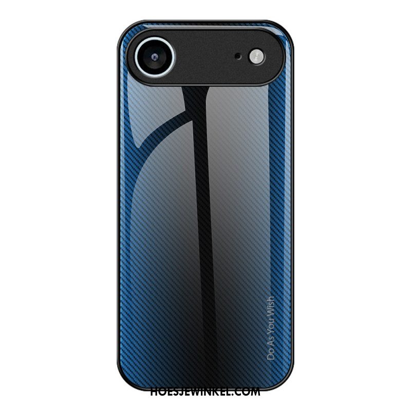 Hoesje Voor iPhone Air Gehard Glas Koolstofvezel