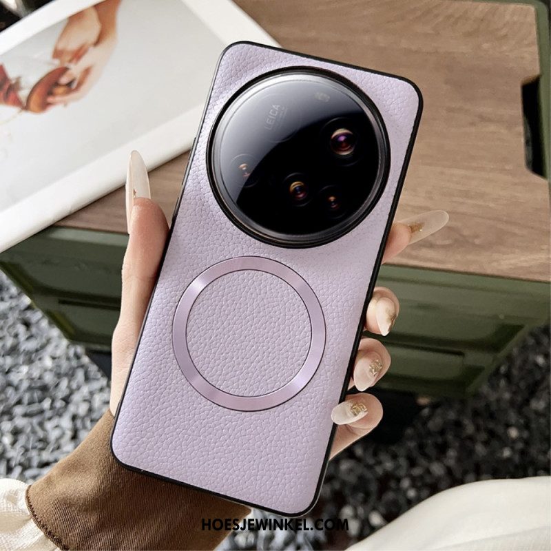 Hoesje Xiaomi 15 Ultra Compatibel Met Magsafe Lychee Leerlook Bescherming Hoesje