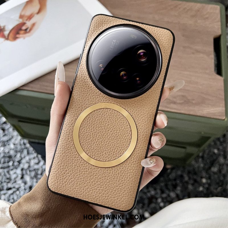 Hoesje Xiaomi 15 Ultra Compatibel Met Magsafe Lychee Leerlook Bescherming Hoesje