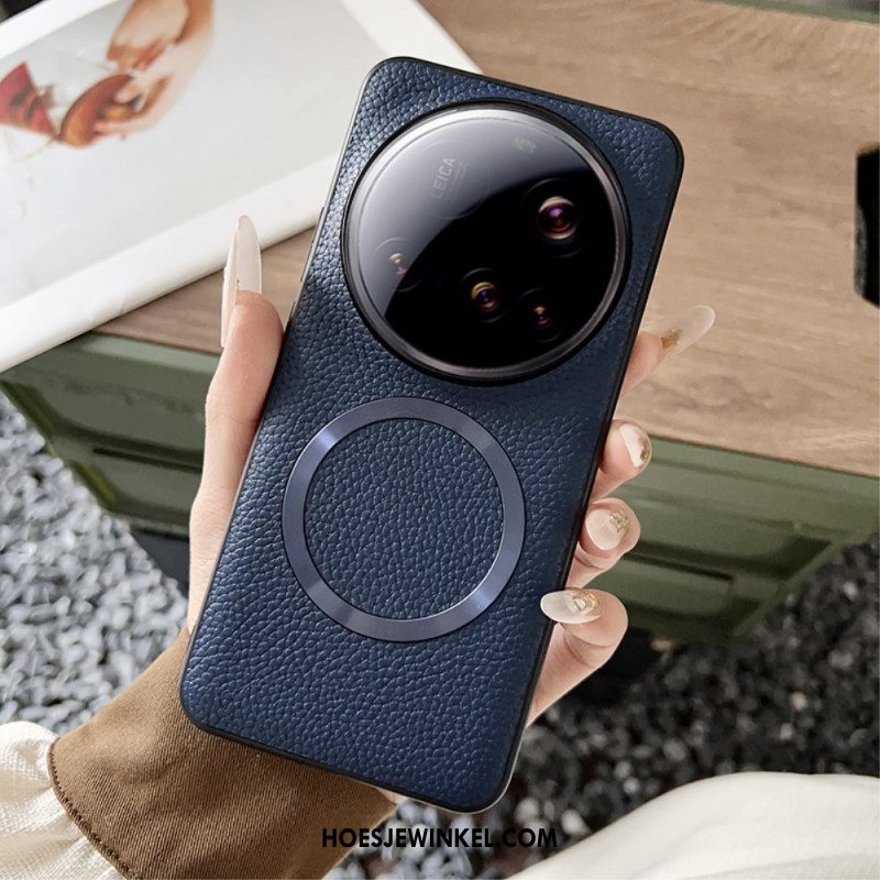 Hoesje Xiaomi 15 Ultra Compatibel Met Magsafe Lychee Leerlook Bescherming Hoesje