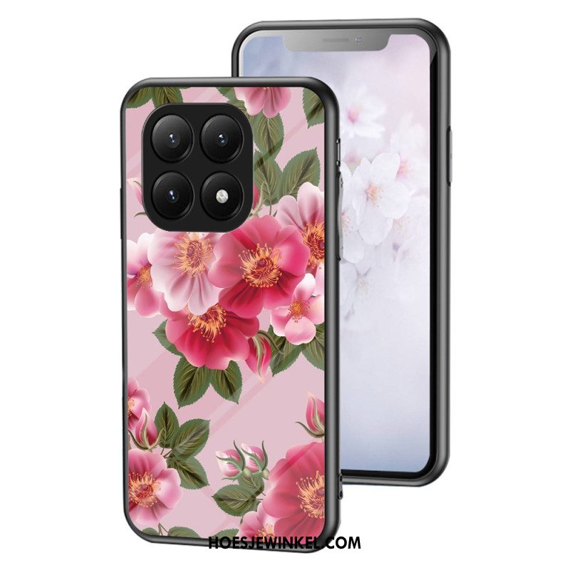 Hoesje Xiaomi 15t Pro Bloemenprint Gehard Glas Bescherming Hoesje