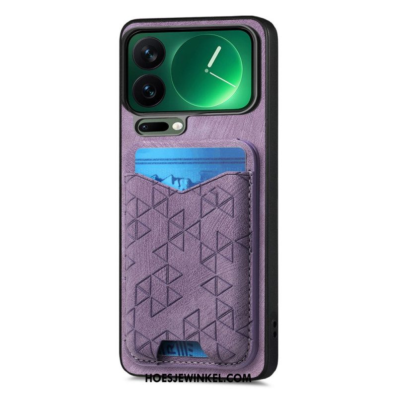 Hoesje Xiaomi 17 Pro Kaarthouder En Gegraveerde Standaard