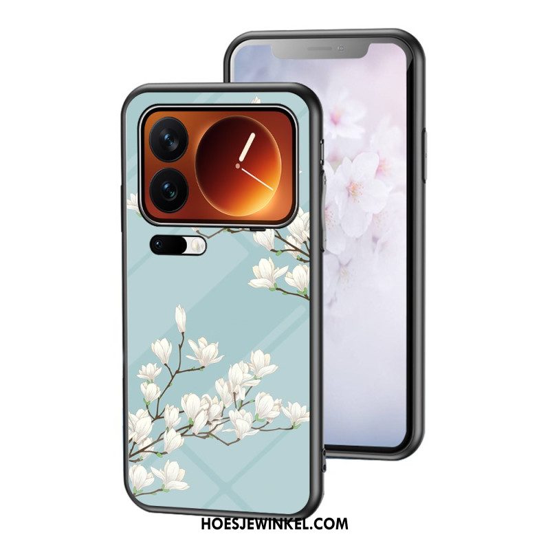 Hoesje Xiaomi 17 Pro Max Gehard Glas Met Bloemenpatroon Bescherming Hoesje