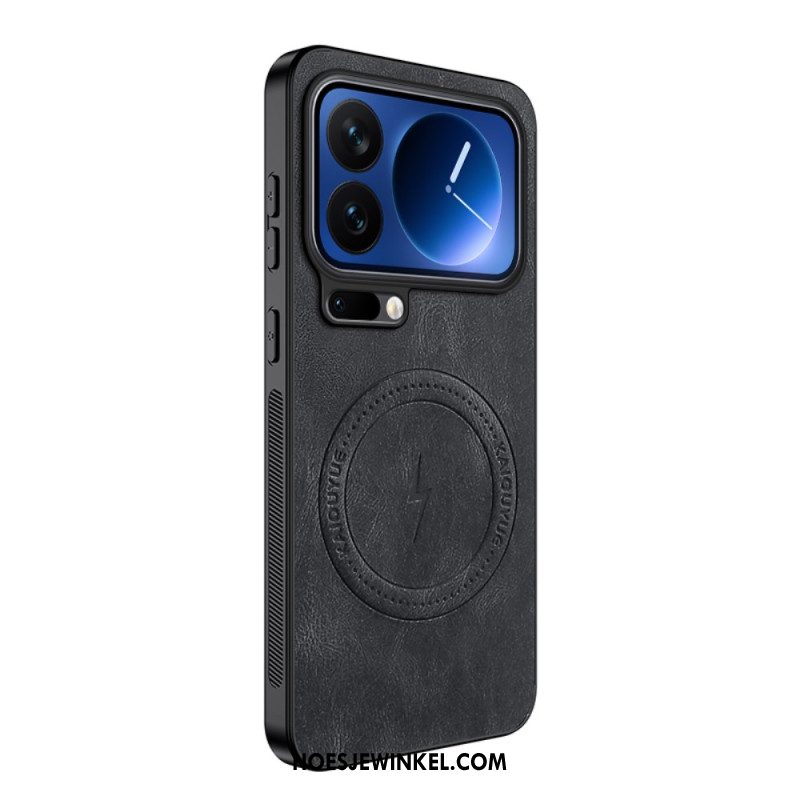 Hoesje Xiaomi 17 Pro Max Magsafe-leerlook Bescherming Hoesje