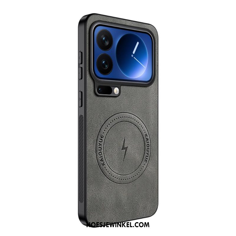 Hoesje Xiaomi 17 Pro Max Magsafe-leerlook Bescherming Hoesje