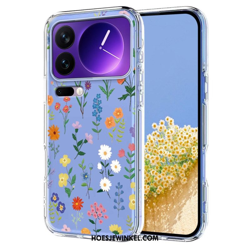 Hoesje Xiaomi 17 Pro Transparante Vlinders En Bloemen