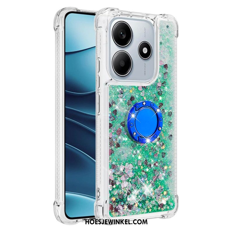 Hoesje Xiaomi Redmi Note 14 5g Ringhouder Met Glitter Bescherming Hoesje