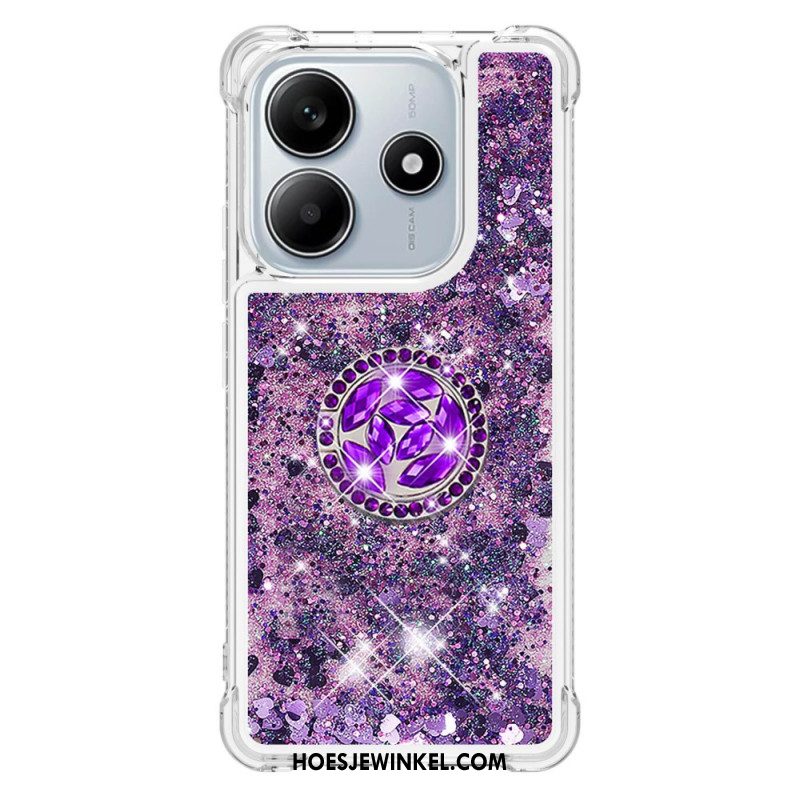 Hoesje Xiaomi Redmi Note 14 5g Ringhouder Met Glitter Bescherming Hoesje