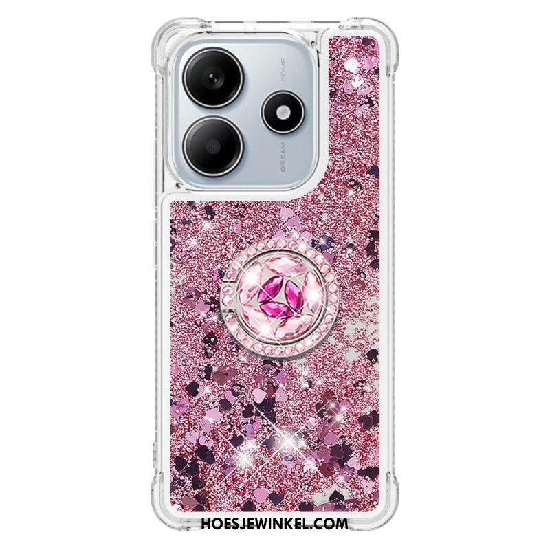 Hoesje Xiaomi Redmi Note 14 5g Ringhouder Met Glitter Bescherming Hoesje