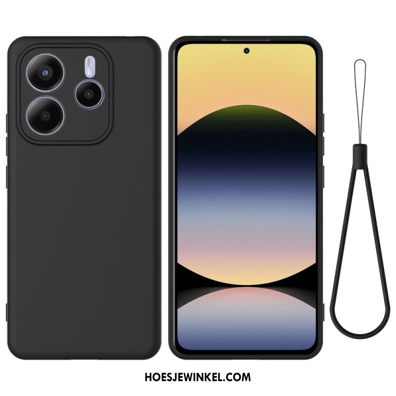 Hoesje Xiaomi Redmi Note 14 5g Vloeibare Siliconen Met Koord Bescherming Hoesje