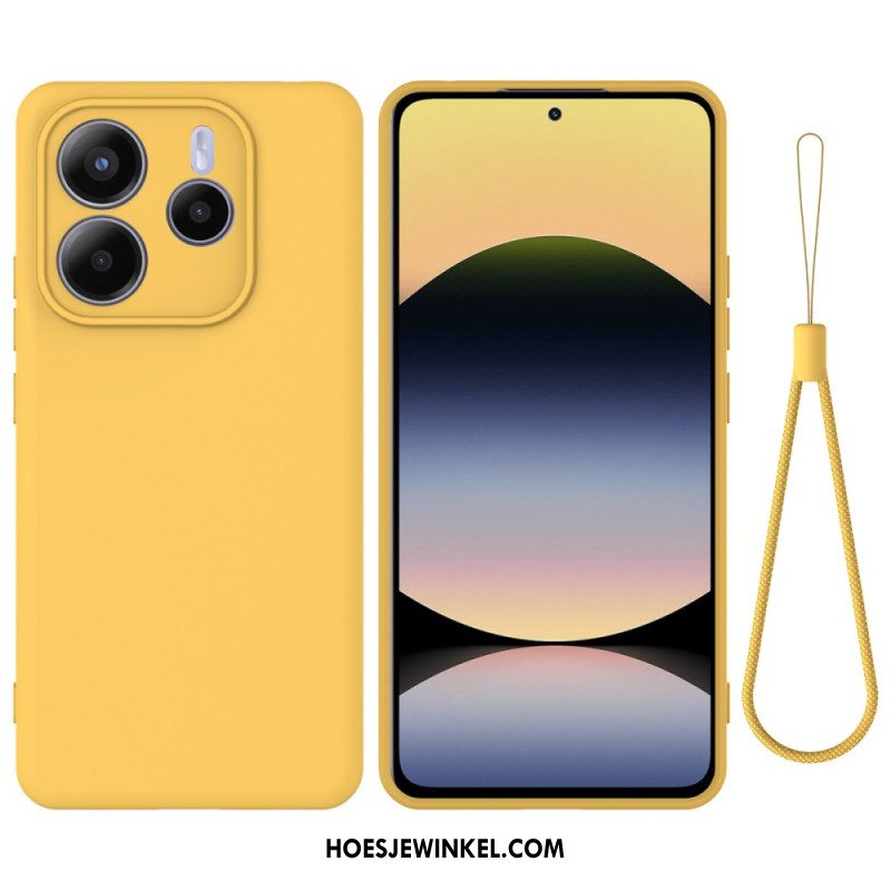 Hoesje Xiaomi Redmi Note 14 5g Vloeibare Siliconen Met Koord Bescherming Hoesje