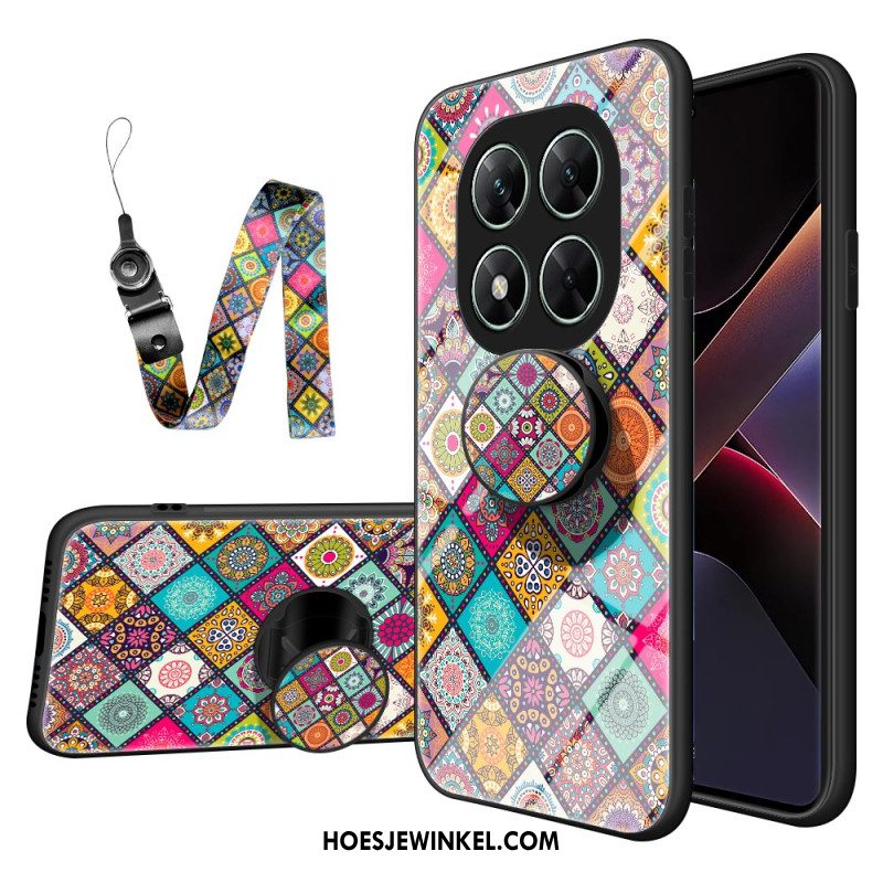 Hoesje Xiaomi Redmi Note 14 Pro 5g Patchwork Bandje En Ringhouder