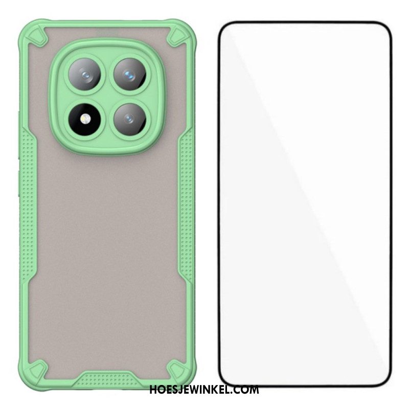 Hoesje Xiaomi Redmi Note 14 Pro Plus 5g Semi-transparante Siliconen Met Gehard Glazen Schermbeschermer