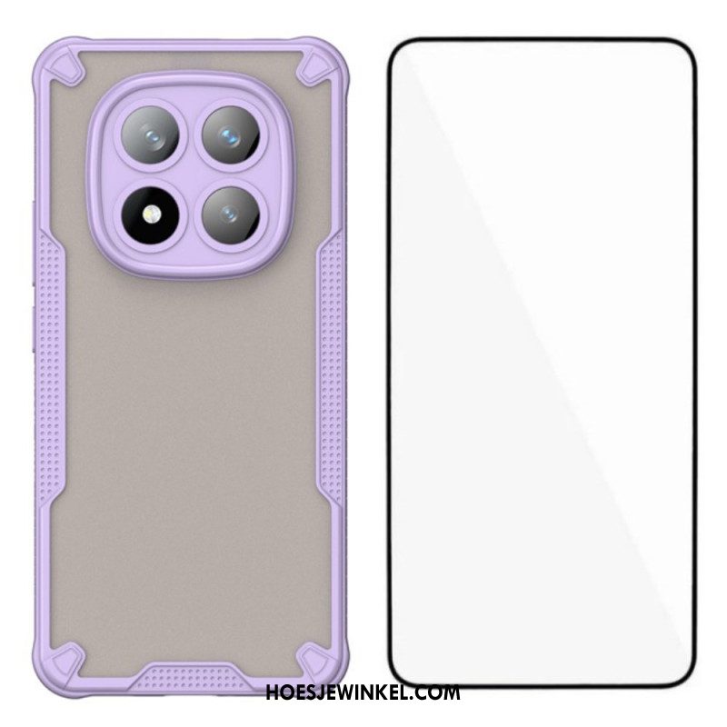 Hoesje Xiaomi Redmi Note 14 Pro Plus 5g Semi-transparante Siliconen Met Gehard Glazen Schermbeschermer