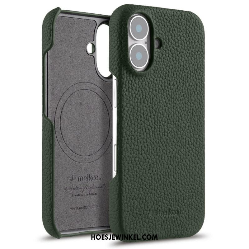 Hoesje iPhone 17 Compatibel Met Magsafe Leer En Microvezel