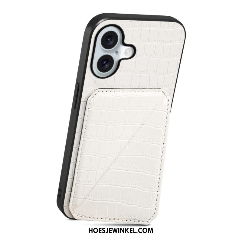 Hoesje iPhone 17 Kaarthouder Met Krokodillenprint