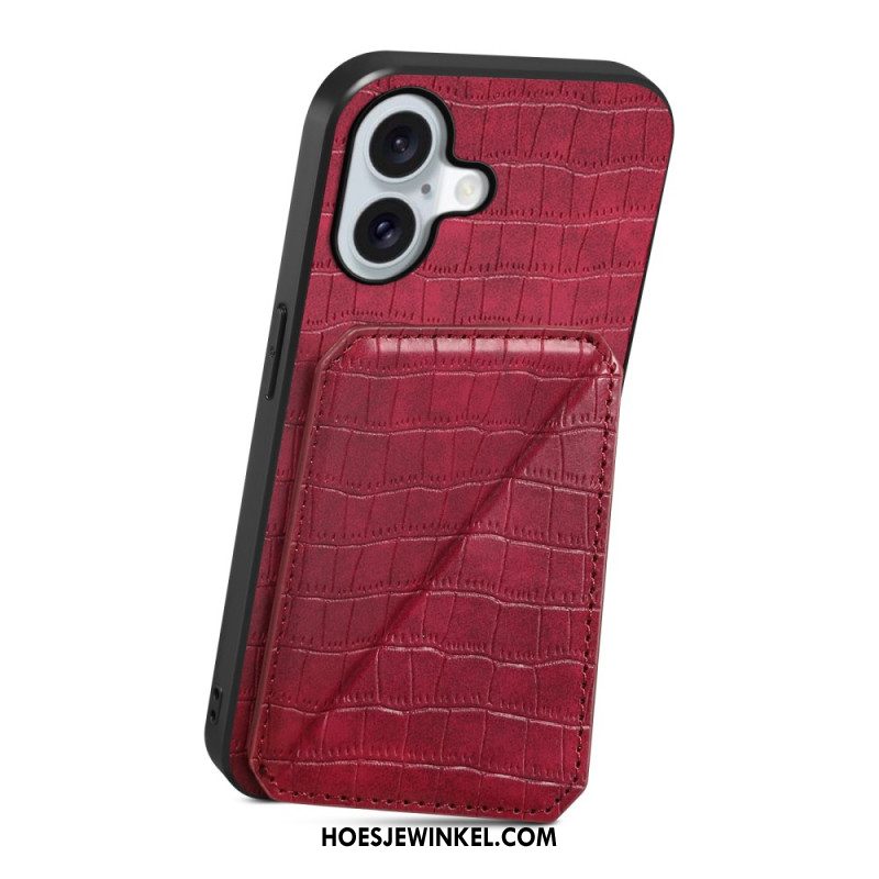 Hoesje iPhone 17 Kaarthouder Met Krokodillenprint