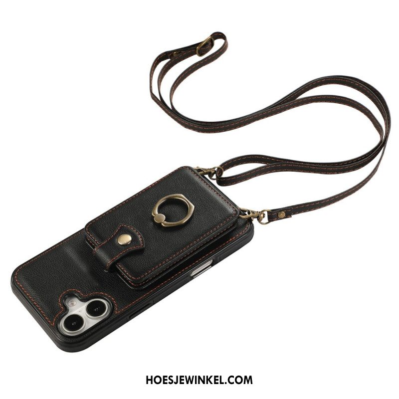 Hoesje iPhone 17 Kaarthouder Voor Meerdere Kaarten En Schouderriem Bescherming Hoesje