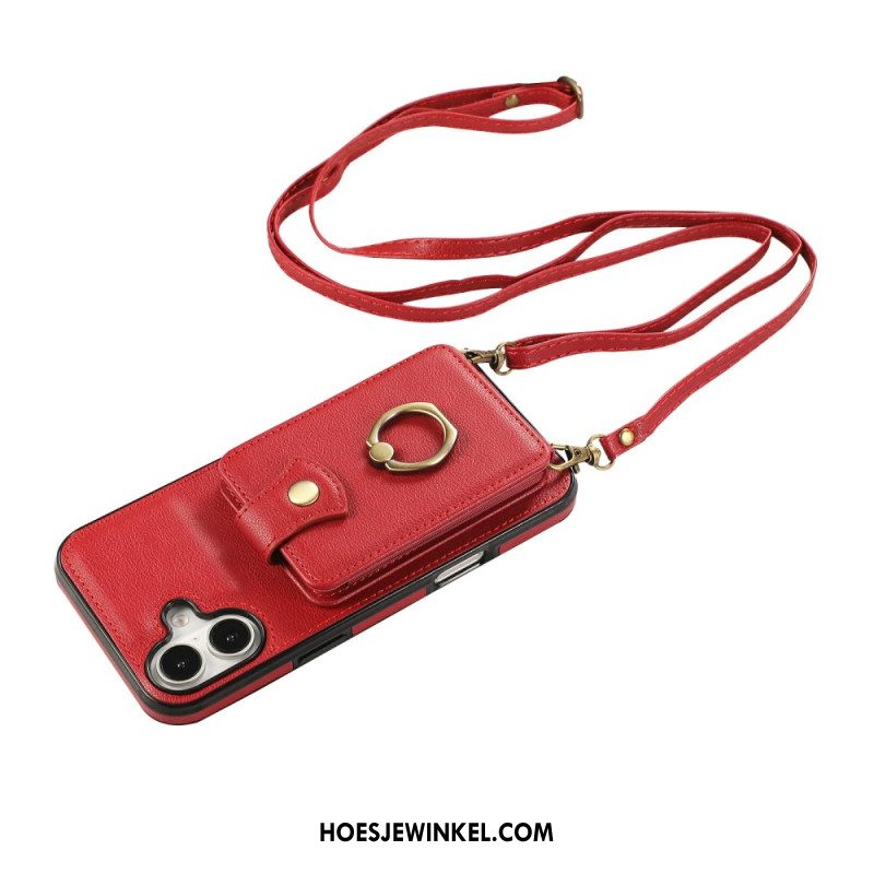 Hoesje iPhone 17 Kaarthouder Voor Meerdere Kaarten En Schouderriem Bescherming Hoesje