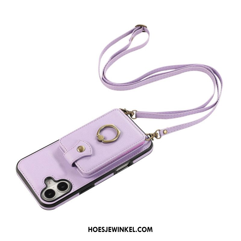 Hoesje iPhone 17 Kaarthouder Voor Meerdere Kaarten En Schouderriem Bescherming Hoesje