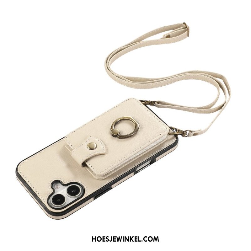 Hoesje iPhone 17 Kaarthouder Voor Meerdere Kaarten En Schouderriem Bescherming Hoesje