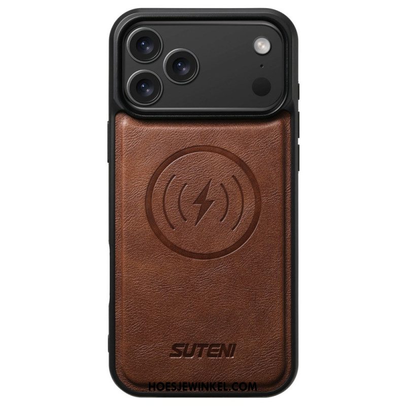 Hoesje iPhone 17 Pro Magsafe-compatibel Vintage Lederlook