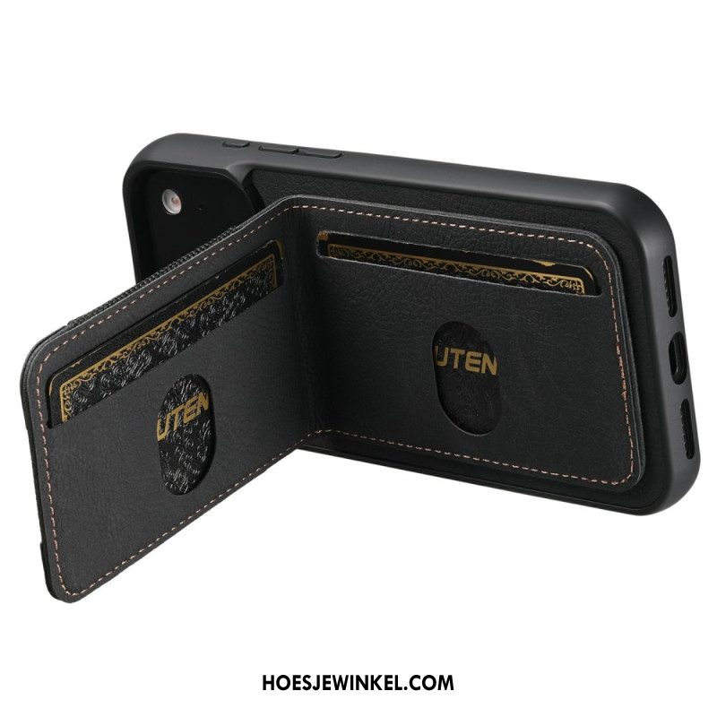 Hoesje iPhone 17 Pro Max Kaarthouder En Standaard In Retrostijl Bescherming Hoesje